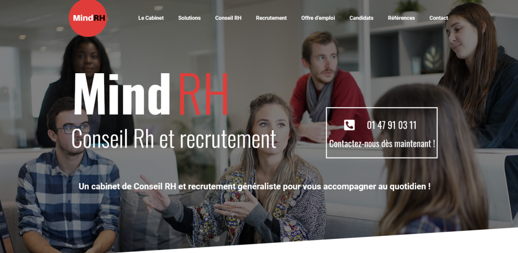 MindRh - Cabinet de recrutement — site réalisé par OFA Web