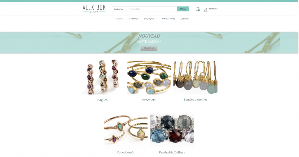 Alex Bok Bijoux — site réalisé par OFA Web