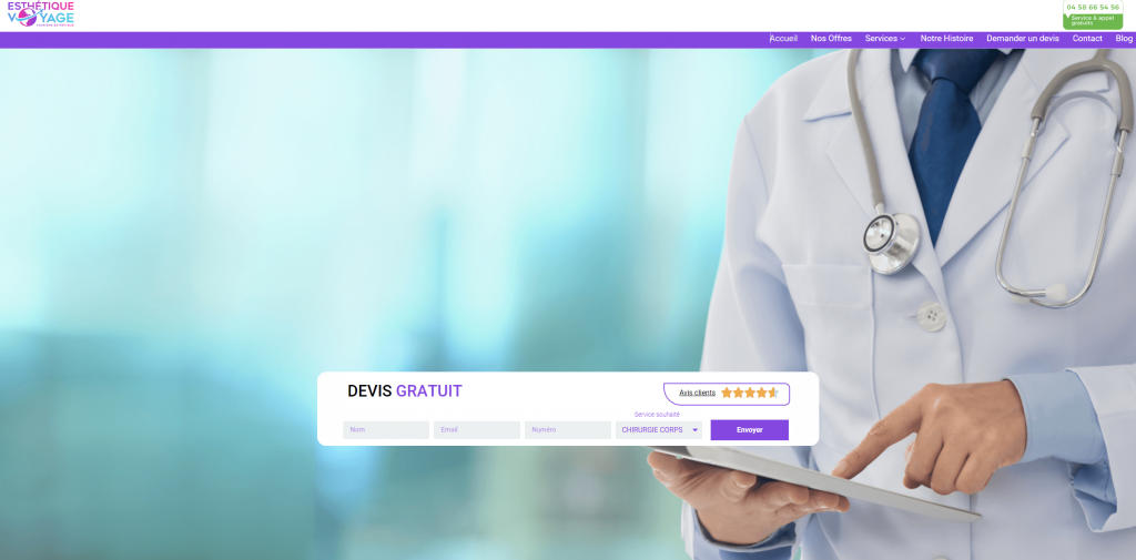 Esthétique Voyage — site réalisé par OFA Web