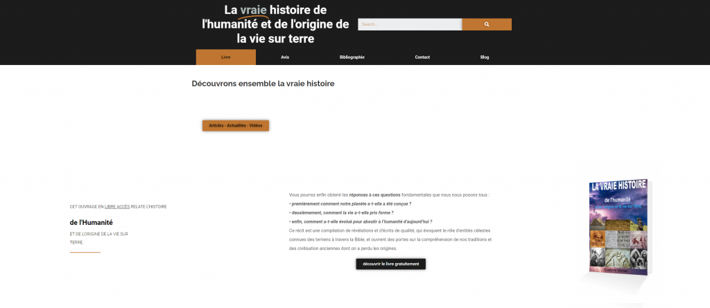 Vraie histoire de l'humanité — site réalisé par OFA Web