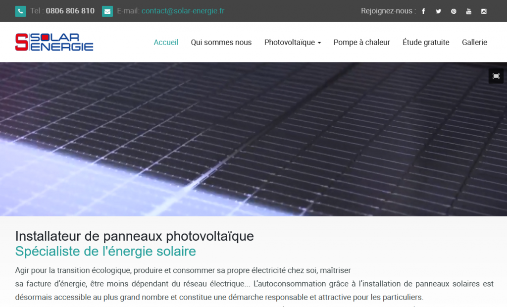 Solar Energie — site réalisé par OFA Web